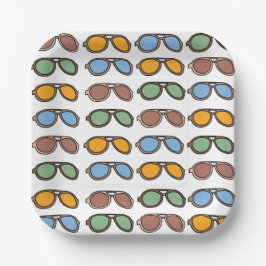 Sonnenbrille Farbenfrohe Sommersonne Pool Party Pappteller