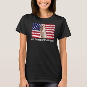 Sonnenbrille Golden Retriever Vater Flag American  T-Shirt