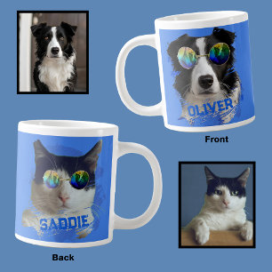 Sonnenbrille hinzufügen Einzigartiger Hund Katze L Jumbo-Tasse
