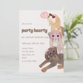 Sonnenbrille Hundetag Einladung (Stehend Vorderseite)