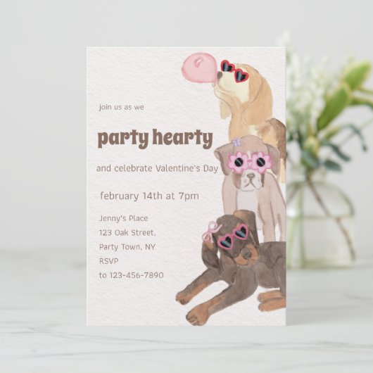 Sonnenbrille Hundetag Einladung (Stehend Vorderseite)