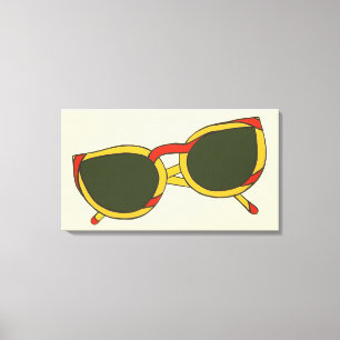 Sonnenbrille in den Prints von gelben und roten Ca Leinwanddruck