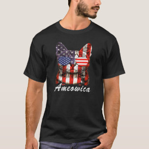 Sonnenbrille Katze 4. Juli Patriotisch Amerikanis T-Shirt