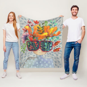 Sonnenbrille Kreativität Fleece Blanket