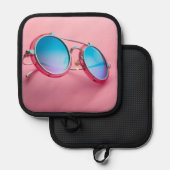 Sonnenbrille Küchen-Accessoire, pink cool Topflappen (Vorderseite/Rückseite)