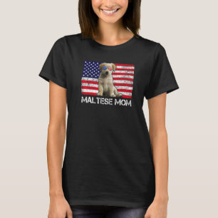 Sonnenbrille maltesische Mama Flag American Usa Hu T-Shirt