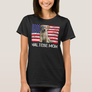 Sonnenbrille maltesische Mama Flag American Usa Hu T-Shirt