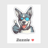 Sonnenbrille mit Daumen nach oben Aufkleber (Blatt)