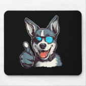 Sonnenbrille mit Daumen nach oben Mousepad (Vorne)