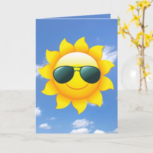 Sonnenbrille mit Himmel Karte (Gelbe Blume)