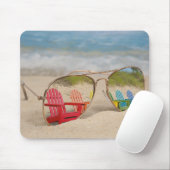 Sonnenbrille mit Liegestühlen Mousepad (Mit Mouse)