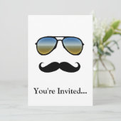 Sonnenbrille mit Mustache Einladung (Stehend Vorderseite)