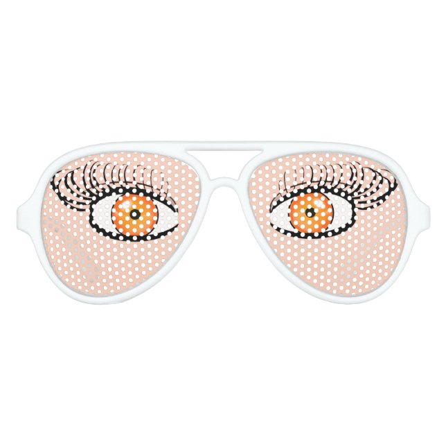 Sonnenbrille mit orangen Augen (Vorderseite)