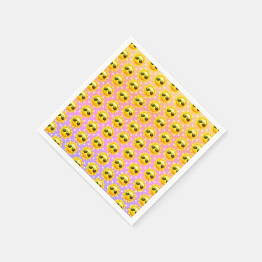 Sonnenbrille mit Polka Dot Hintergrund Serviette (Ecke)