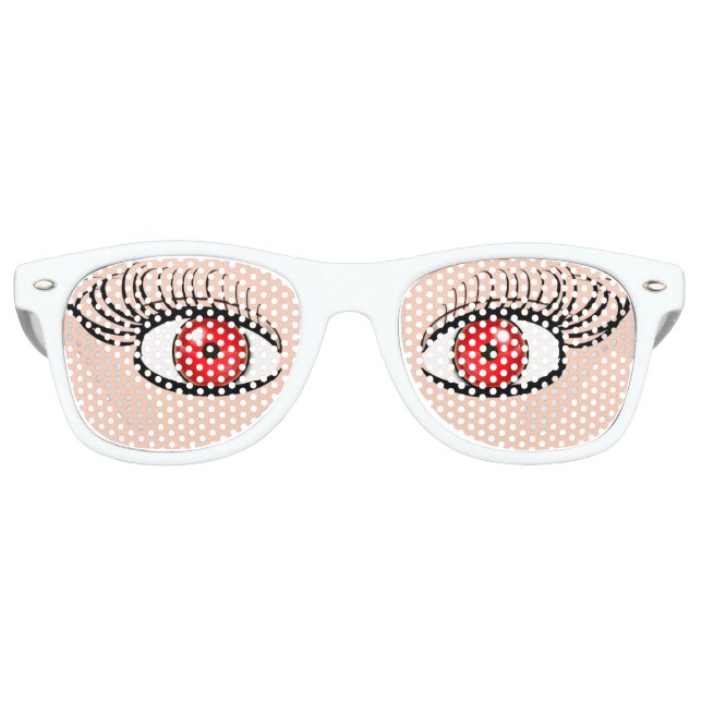 Sonnenbrille mit roten Fake Augen (Vorderseite)