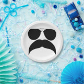 Sonnenbrille mit Schnurrbart - Farbe auswählen Pappteller (Party)