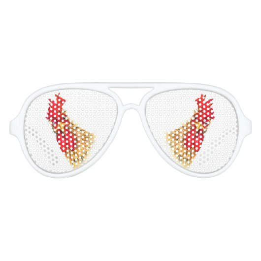 Sonnenbrille mit überraschtem Rooster (Vorderseite)