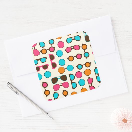 Sonnenbrille Quadratischer Aufkleber (Umschlag)