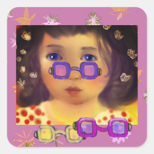 Sonnenbrille Quadratischer Aufkleber