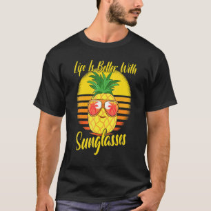 Sonnenbrille Retro Sonnenuntergang Strand Urlaub A T-Shirt