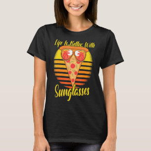Sonnenbrille Retro Sonnenuntergang Strand Urlaub P T-Shirt