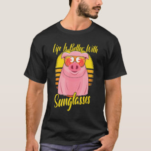 Sonnenbrille Retro Sonnenuntergang Strand Urlaub S T-Shirt