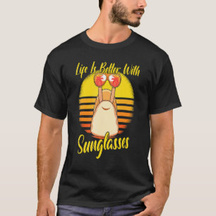 Sonnenbrille Retro Sonnenuntergang Strand Urlaub S T-Shirt
