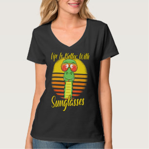 Sonnenbrille Retro Sonnenuntergang Strand Urlaub S T-Shirt