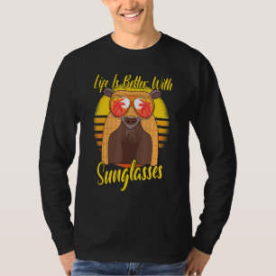 Sonnenbrille Retro Sunset Beach Vacation Armadillo T-Shirt