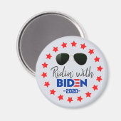 Sonnenbrille Ridin' mit Joe Biden Präsident 2020 Magnet (Vorderseite/Rückseite)