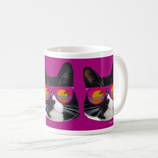 Sonnenbrille Rocking Tuxedo Katze Spaß Kunst Epic Kaffeetasse (VorderseiteRechts)