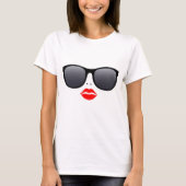 Sonnenbrille & Rote Lippen - T - Shirt (Vorderseite)