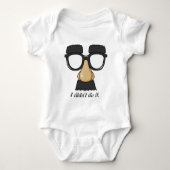 Sonnenbrille, Schnurrbart, Nase und Augenbrauen Baby Strampler (Vorderseite)