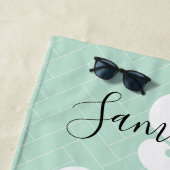 Sonnenbrille Schwarz-weiß Zebra Pink Flamingo Name Strandtuch (Beispiel)