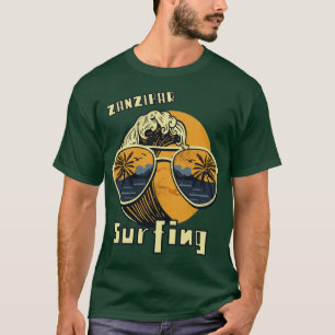 Sonnenbrille Surfing Beach Sansibar Urlaub Palm tr T-Shirt