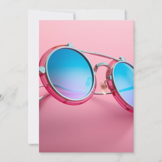 Sonnenbrille themed Design, pink cool Einladung (Vorderseite)