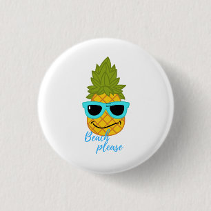 Sonnenbrille und Ananas-Kälte Button