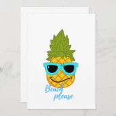 Sonnenbrille und Ananas-Kälte Einladung (Vorne/Hinten)