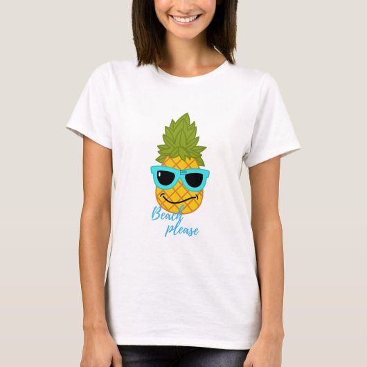 Sonnenbrille und Ananas-Kälte T-Shirt (Vorderseite)