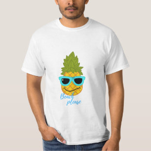 Sonnenbrille und Ananas-Kälte T-Shirt