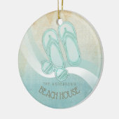 Sonnenbrille und Flip Flops Aqua ID623 Keramik Ornament (Links)