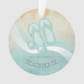 Sonnenbrille und Flip Flops Aqua ID623 Ornament (Vorderseite)
