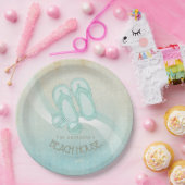 Sonnenbrille und Flip Flops Aqua ID623 Pappteller (Party)