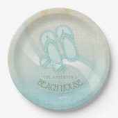 Sonnenbrille und Flip Flops Aqua ID623 Pappteller (Vorderseite)