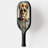 Sonnenbrille und Lederjacke für coole Tiere Pickleball Schläger (Links)