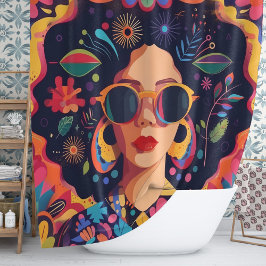 Sonnenbrille und Sonnenbrille Duschvorhang