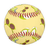 Sonnenbrille und Sonnenhut mit klarem Strandbild Baseball (Vorderseite)