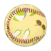 Sonnenbrille und Sonnenhut mit klarem Strandbild Baseball (Vorderseite Links)