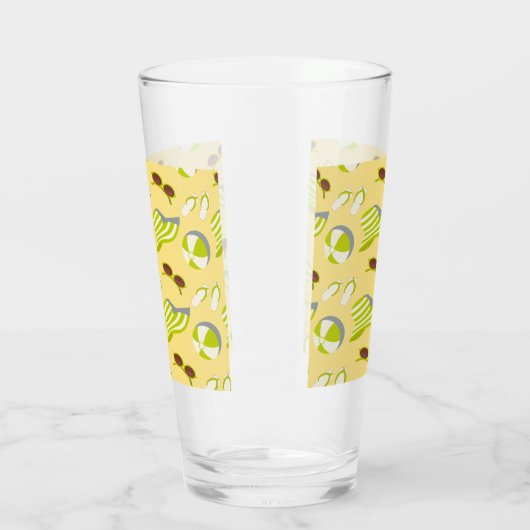 Sonnenbrille und Sonnenhut mit klarem Strandbild Glas (Links)