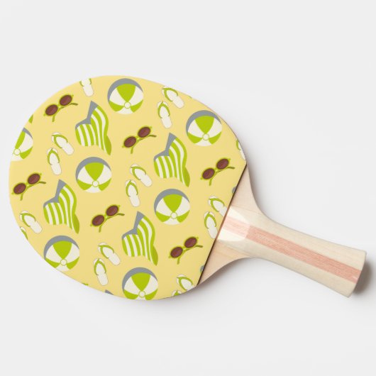 Sonnenbrille und Sonnenhut mit klarem Strandbild Tischtennis Schläger (Seitenansicht)